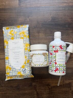 New Beekman Bundle of Almond Honey Cookie, Coconut Cream, & Cherry w/ gift bag